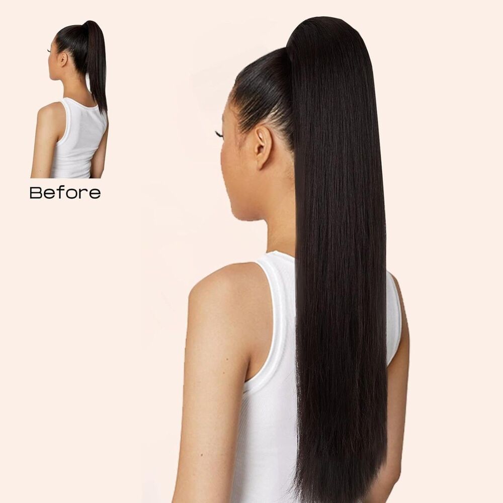 28" Ponytail Extensions Drawstring Long Straight, 18A-182H002 - Picture 3 of 3